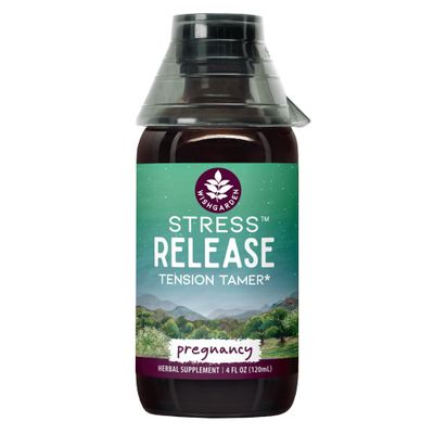 WishGarden Herbs Stress Release for Pregnancy - Natural Herbal Stress Relief Supplement with Lemon Balm &amp; Chamomile, Adrenal Support for Pregnancy and Postpartum Promotes Relaxation and Calm, 4oz
