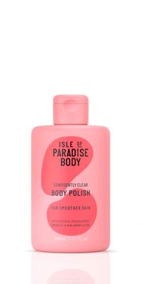 Isle of Paradise Confidently Clear Body Polish - For Clearer, Smoother Skin - Hydrating, Exfoliating Body Scrub with Glycolic, Polyglutamic, Mandelic, and Hyaluronic Acids - 7.77 fl. oz