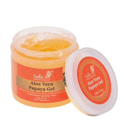 Rustic Art Papaya Aloe Vera Gel Moisturizer with Niacinamide &amp; Vitamin E For All Skin Types Hydrating &amp; Oil Free Formula For Face &amp; Body 100g