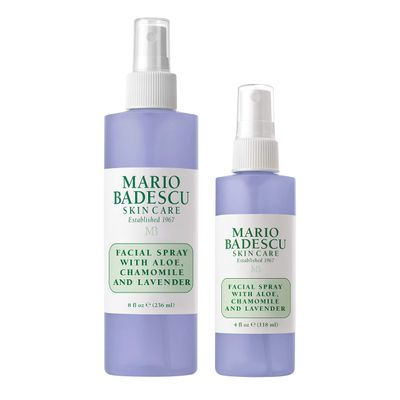 Mario Badescu Facial Spray with Aloe, Chamomile and Lavender for All Skin Types Face Mist that Hydrates and Restores Balance &amp; Brightness 8 FL OZ &amp; 4 FL OZ Combo