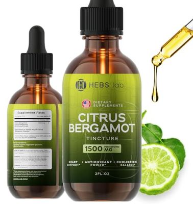 Citrus Bergamot Drops 2 fl oz - Made in USA - Natural Antioxidant Support, Heart &amp; Metabolic Wellness Supplement - Bergamot Extract