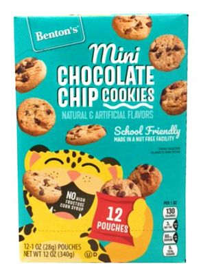 Benton&#39;s Mini Chocolate Chip Cookies School Friendly Snack Made in a Nut Free Facility