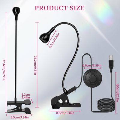 krofaue U V LED Nail Lamp - Flash Cure Lamp Quick Dryer Curing Light Foot Control Gooseneck U V Lamp for Gel X Nails with Gooseneck and Clamp Manicure Salon DIY at Home Beauty Black