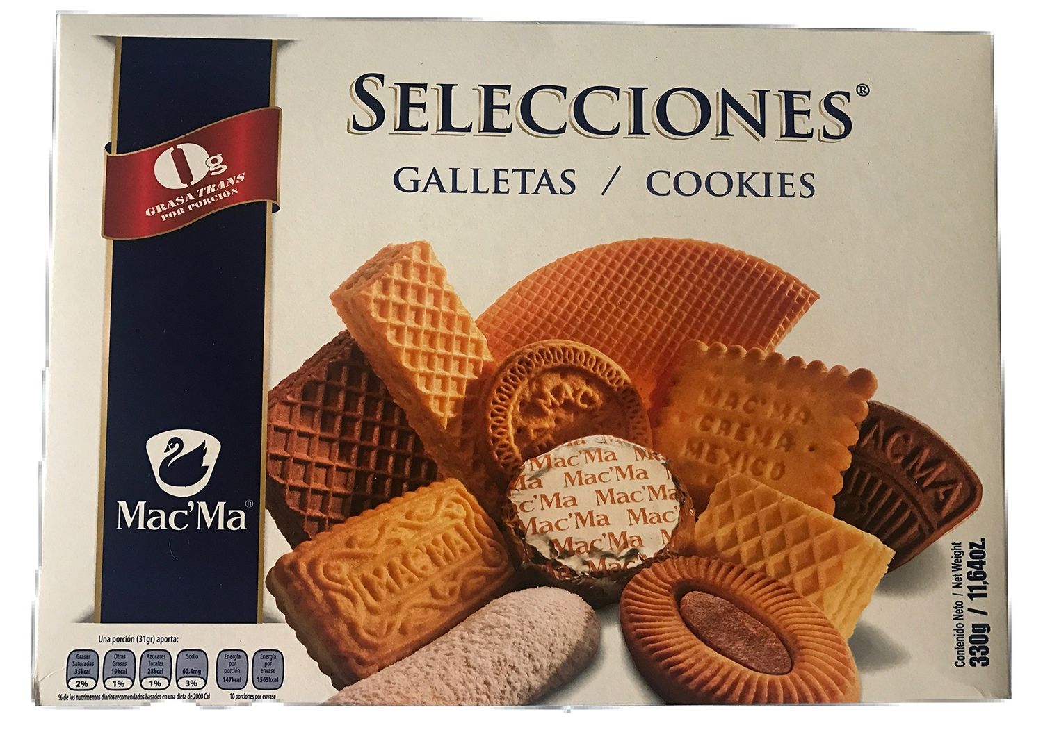 Mac&#39;ma Selecciones Surtido de Galletas, Assorted Mexican Cookies, Box of 11.64 oz