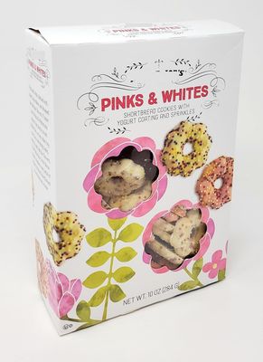 Pinks &amp; Whites Shortbread Cookies with Yogurt Coating and Sprinkles 10 oz284g Pack of 1