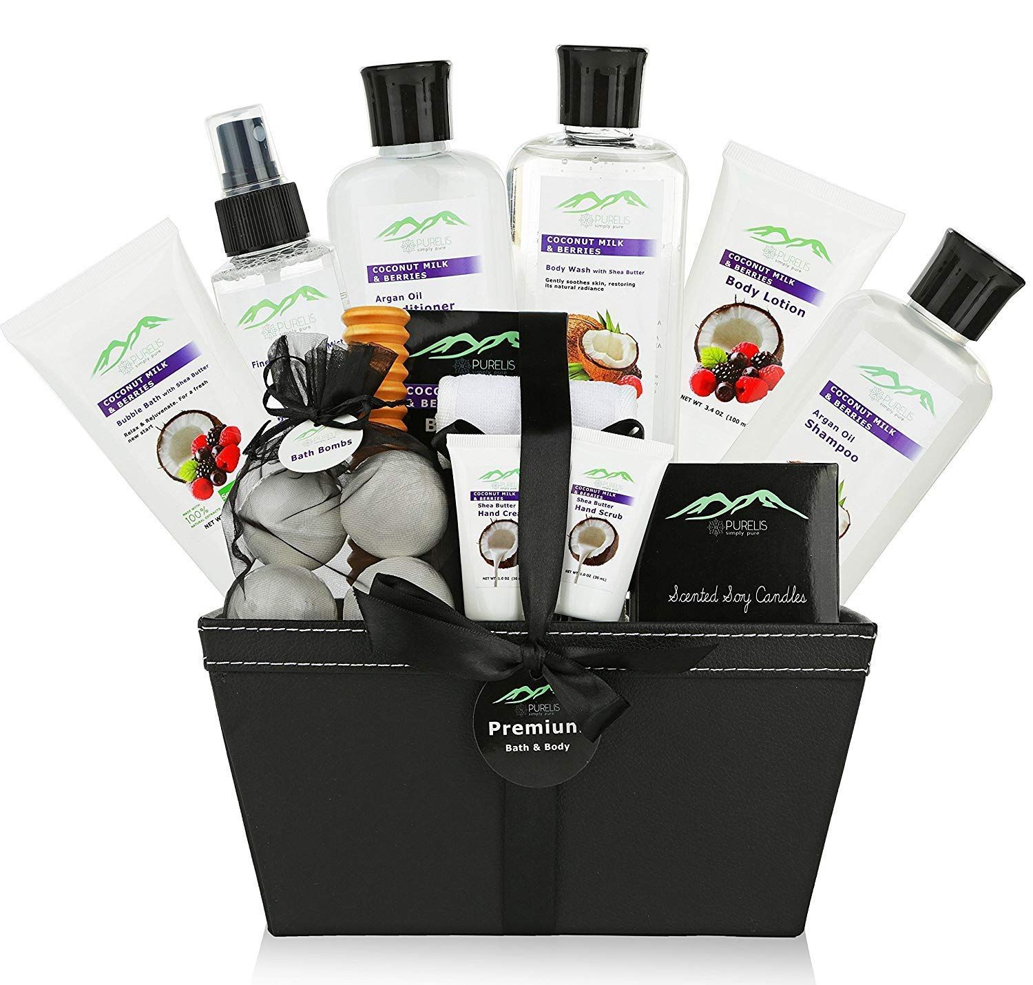 Purelis Premium Bath &amp; Body Gift Baskets. 18 PC Large Spa Bath Gift Baskets Women! Holiday Gift Baskets Women. Best Home Spa Baskets Women &amp; Teens! Gift Baskets 1 Mom, Wife, Friends!