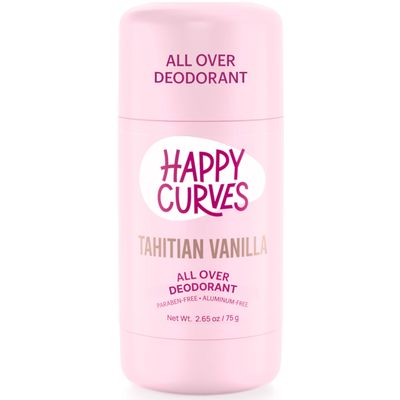 HAPPY CURVES All Over Whole Body Deodorant for Women - Aluminum-Free - Invisibile All Day Layer of Full Body Protection for Odor Control Only, Sensitive Skin, &amp; Private Parts Tahitian Vanilla