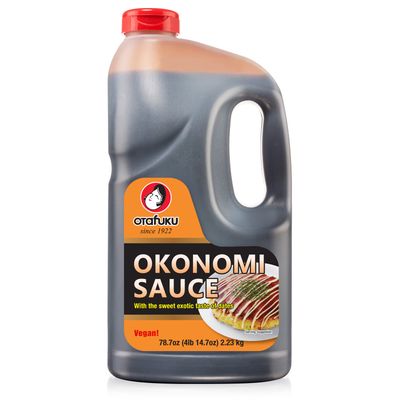 Otafuku Okonomiyaki Sauce for Japanese Okonomiyaki Pancakes, Restaurant Bulk Size, 78.7 OZ 12 Gallon