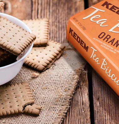 Kedem, Orange Tea Biscuits, 4.2oz Bag 3 Pack Thin &amp; Crisp Tea Biscuits, Great Dunking Cookie