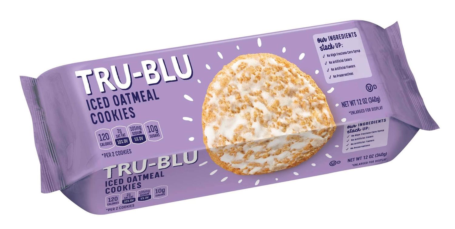 Tru-Blu Iced Oatmeal Home Style Cookies No artificial ingredients No High Fructose Corn Syrup Made in the USA 12 Ounce Pack of 6