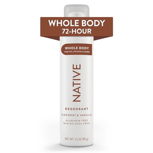 Native Whole Body Deodorant Spray Contains Naturally Derived Ingredients, Deodorant for Women &amp; Men 72 Hour Odor Protection, Aluminum Free with Coconut Oil and Shea Butter Coconut &amp; Vanilla