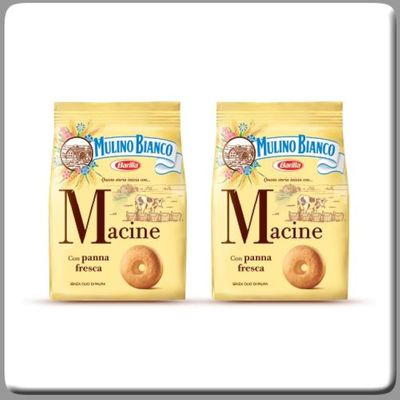 Mulino Bianco: Macine Shortbread cookies Cream - 12.3 Oz 350g Pack of 2 Italian Import