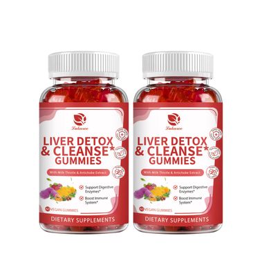 Lukaree Liver Cleanse Detox &amp; Repair Gummies - Milk Thistle, Dandelion, Artichoke Extract &amp; Elderberry - No Sugar, Raspberry Flavor - 120 Count