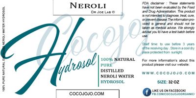 Dr Joe Lab Neroli Hydrosol Spray Toner for face Floral Water Hydrating Mist, for Cleansing, Pure and Natural for All Skin Types 32 oz