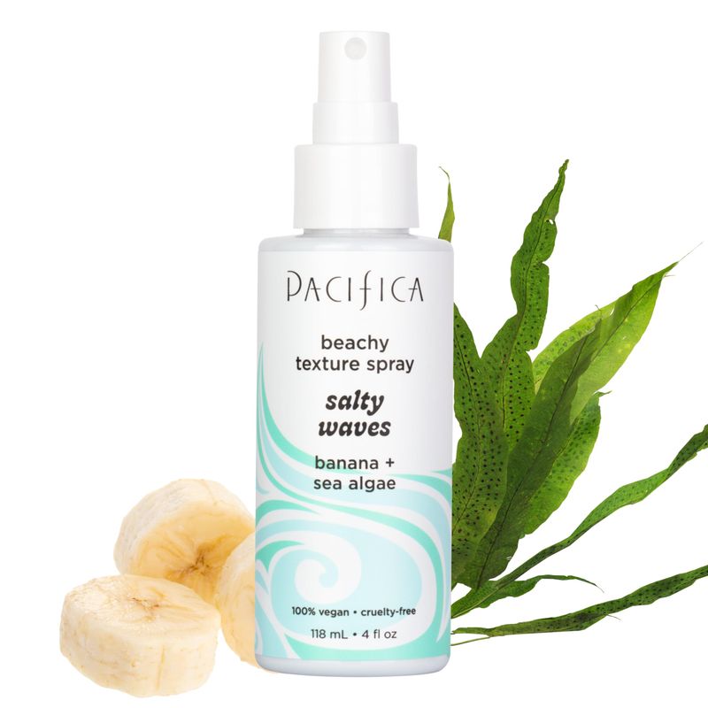Pacifica Salty Waves Sea Salt Texturizing Spray, Coconut Scent 4oz - Beachy Waves Hair Spray for Tousled Texture &amp; Volume, Surf Salt Spray with Coconut &amp; Sea Algae, Lightweight, Vegan