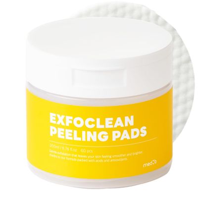MEDB Exfoclean Peeling Pads Korean Skincare AHA &amp; BHA Daily Exfoliating Pad Brightening, Hydrating, Pore Care, for Radiant &amp; Clear Skin 60 Pads