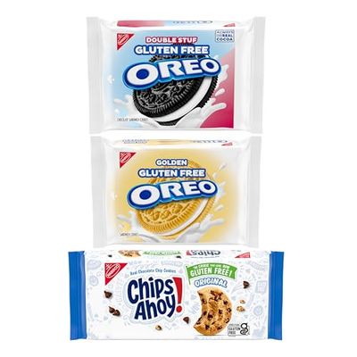OREO and CHIPS AHOY! Gluten Free Cookies Variety Pack, OREO Double Stuf, OREO Golden, CHIPS AHOY! Chocolate Chip Cookies, 3 Packs