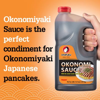 Otafuku Okonomiyaki Sauce for Japanese Okonomiyaki Pancakes, Restaurant Bulk Size, 78.7 OZ 12 Gallon