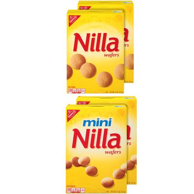 Nilla Wafers Vanilla Wafer Cookies Variety Pack, Original &amp; Mini, 4 - 11 oz Boxes