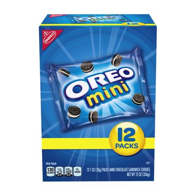 Oreo Mini Chocolate Sandwich Cookies - Snack Pack, 1 Ounce Pack of 12