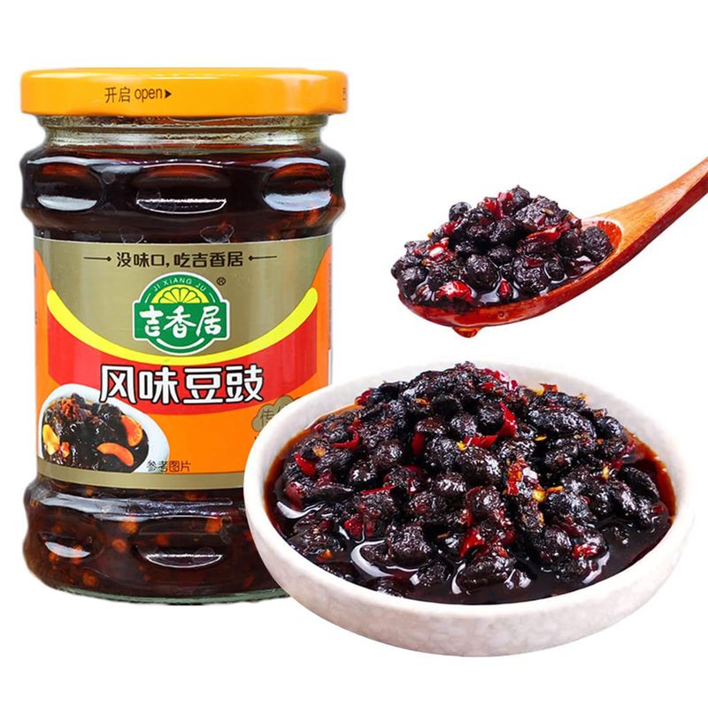 SXET Femented Black Bean Sauce, Sichuan Douchi, Delicious Fermented Black Bean Paste, Black Bean Hot Chili Sauce for Condiment ??? 9.8oz280g pack of 1, 1.0 Ounce
