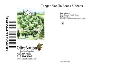 Tongan Vanilla Bean Pods 5 Beans