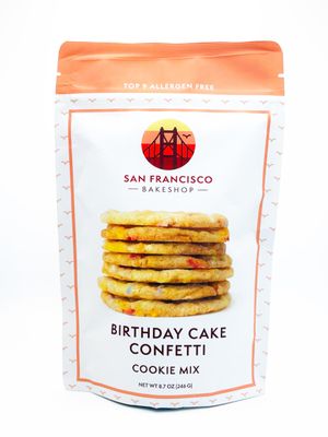 San Francisco Bakeshop Birthday Cake Confetti Cookie Mix - Gluten Free, Top 9 Allergen Free Cookie Mix, Vegan, Dairy Free, Soy Free, Nut Free