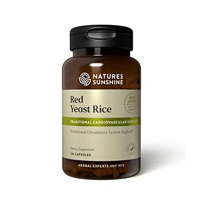 Nature&#39;s Sunshine Red Yeast Rice, 120 Capsules, Kosher Helps Support The Production of Good Cholesterol in The Liver and Supports The Circulatory System