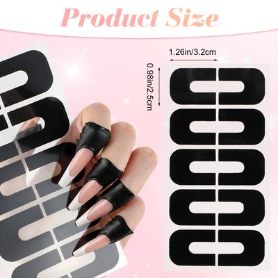 YUXIANLB 100 Pcs Nail Polish Protector for Fingers, 99.99 U V Finger Protection Cuticle Protector Tape for Nail Painting, U-Shaped French Tip Nail Polish Barrier Peel Off for Nails Stamp Nail Art