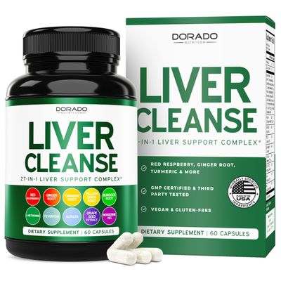 Liver Cleanse Detox &amp; Repair 27 in 1 Formula - Milk Thistle, Dandelion Root, Turmeric, Artichoke Extract &amp; More - Detox Cleanse Supplement, Liver Support for Adults, Vegan - 60 Capsules
