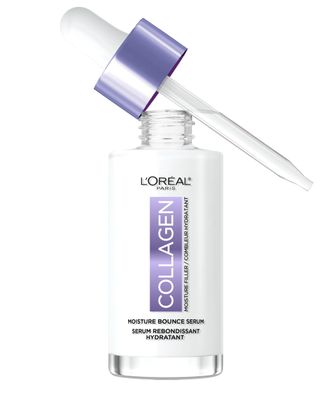 L&#39;Oreal Paris Collagen Moisture Filler Moisture Bounce Face Serum, Glow Serum with Collagen, Glycerin, and Squalane for Bouncy, Radiant, Hydrated Skin, Includes Sample