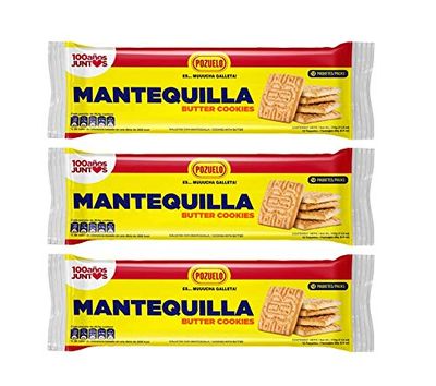 Pozuelo Mantequilla Butter Cookies Made with Real Butter Great with Coffee 11.0 OZ Pack of 3