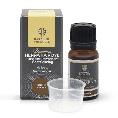 Parallel Products Spot Color Henna Kit - Henna Hair Dye - 3 grams - Tint for Professional Spot Coloring - With Mixing Dish - Covers Grey Hair - Root Touch Up Medium Brown