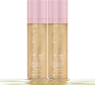 Sheer Setting Mist Sunscreen SPF 50, Broad Spectrum Shimmering Body Oil Mist, Hydrating Makeup-Friendly Glow Spray for Fast-Absorbing for Face &amp; Body, Reef-Safe, Non-Greasy