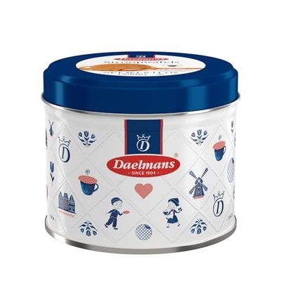 Daelmans Caramel Stroopwafels - Waffle Cookies, Sweet Snack for Coffee &amp; Tea, Authentic Soft Toasted Dutch Waffles, Cinnamon, Bourbon Vanilla, Certified Kosher Dairy - 8.11 oz Gift Tin Pack of 1