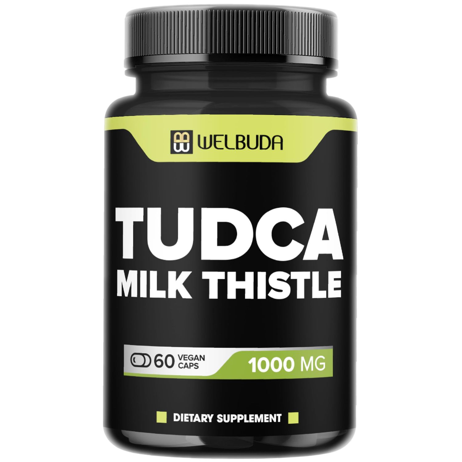 WELBUDA 1000mg Tudca Supplement with Milk Thistle Extract - 60 Vegan Capsules - Support for Immune System, Digestion Health, Body Purification &amp; Brain Health