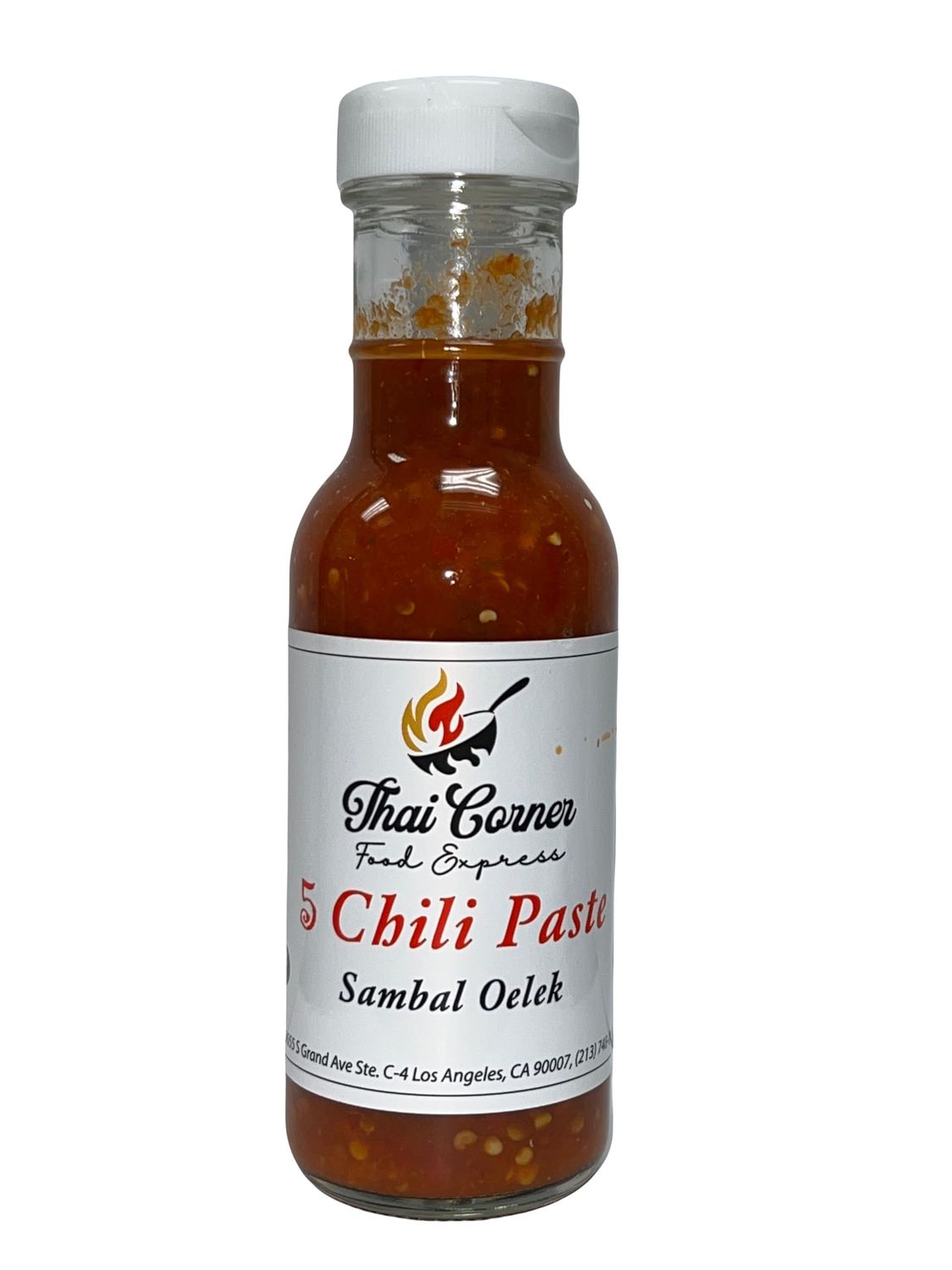 Generic Thai Corner Food Express 5 Chili Paste Sambal Oelek, 8 oz &amp; 12 oz, Ring Neck Glass Bottle 100 vegan &amp; gluten free,Extra Spicy 8 oz