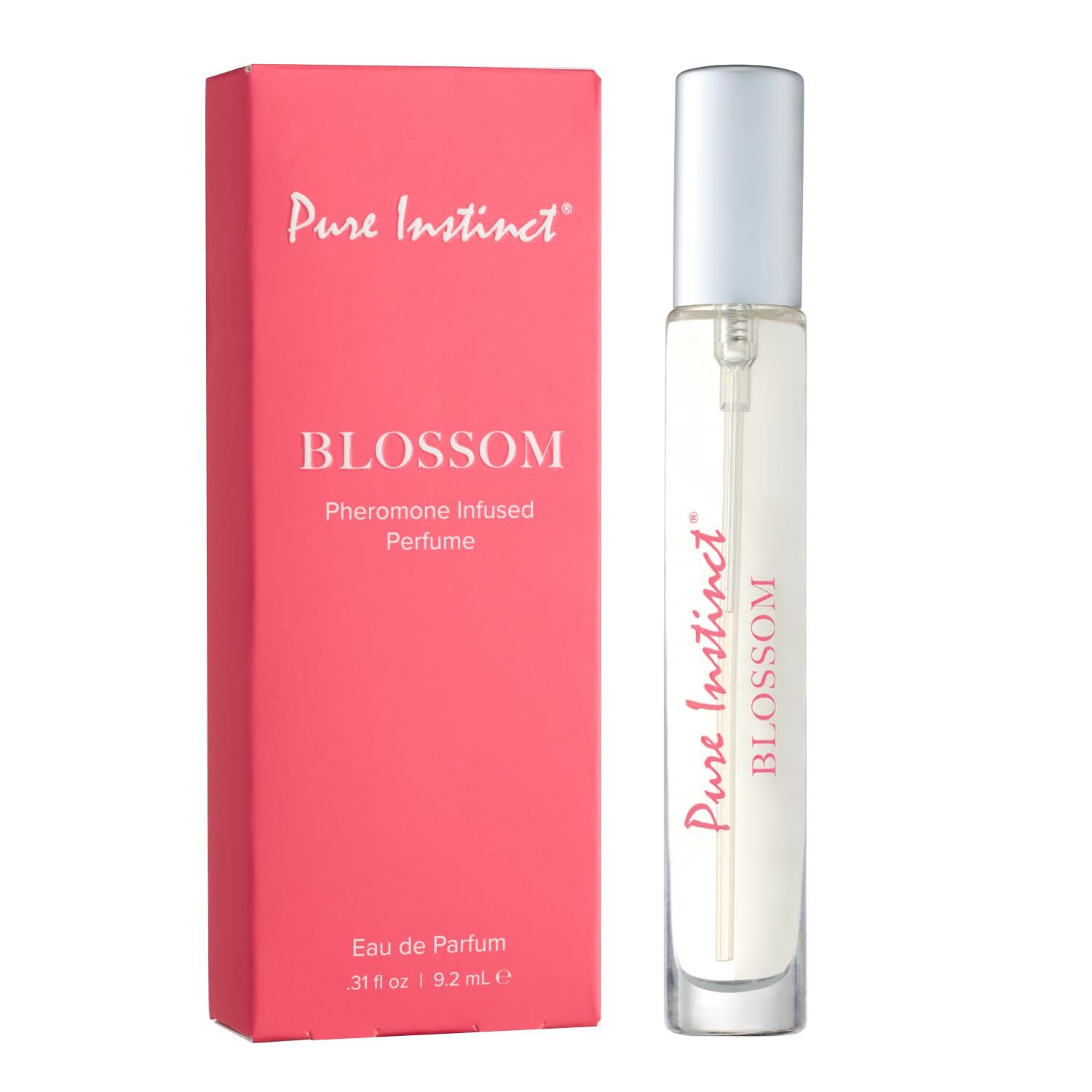 Pure Instinct BLOSSOM The Original Pheromone Infused Essential Oil Perfume Cologne - For Her Women - TSA Ready Spray Bottle 0.31 Fl. Oz.9.2mL