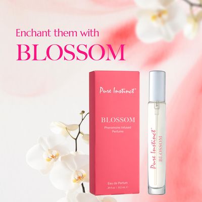 Pure Instinct BLOSSOM The Original Pheromone Infused Essential Oil Perfume Cologne - For Her Women - TSA Ready Spray Bottle 0.31 Fl. Oz.9.2mL