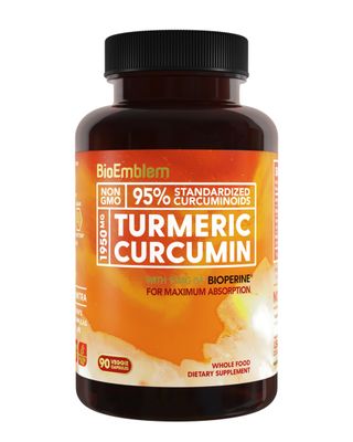 BioEmblem Turmeric Curcumin Supplement with BioPerine Joint Support &amp; Heart Health with Organic Turmeric Powder &amp; 95 Curcuminoids Extract California Made, Non-GMO, 30-Day Supply