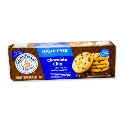 Voortman Sugar Free Cookies - Variety Pack - Chocolate Chip 1, 8oz pack - Fudge Brownie Chocolate Chip 1, 8oz pack - Pecan Chocolate Chip 1, 8oz pack - 3 Packs Total