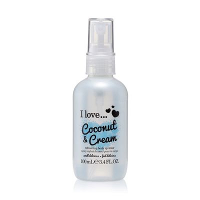 I Love Coconut and Cream Refreshing Body Spritzer - Body Mist Fragrance - Long Lasting Body Spray with Tropical Coconut and Cream Scent - 3.4 oz