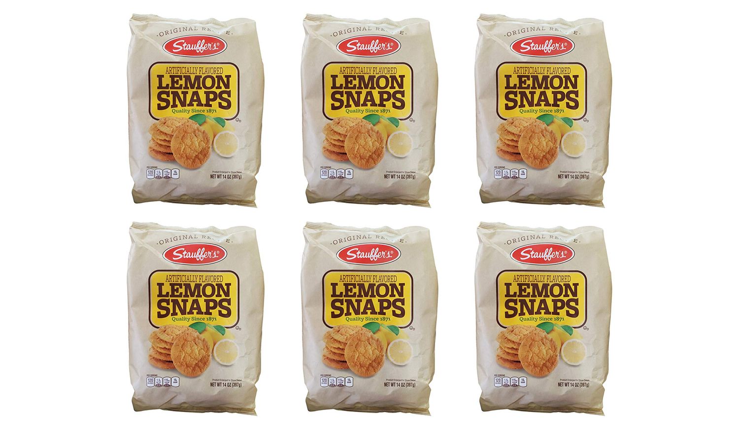 Stauffers Lemon Snaps Cookies 6 Pack, Total of 84oz