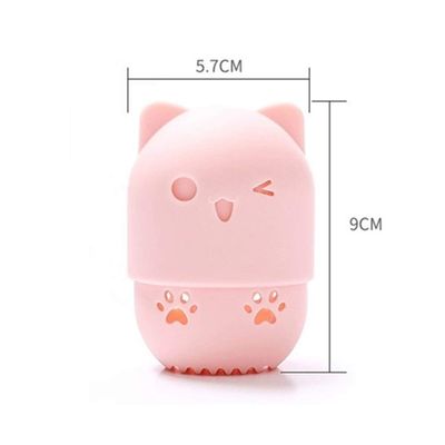 baixikly 2 Pcs Beauty Blender Holder Makeup Sponge Holder Beauty Blender Travel Case Cute Cat Shape Cosmetic Sponge Drying Holder