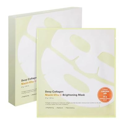 SUNGBOON EDITOR Deep Collagen Niacin-Vita C Overnight Mask 37gx4ea Real Collagen 2,160,000PPB with Niacinamide &amp; Vitamin C Hydrating Face Mask for Glass Skin Korean Skincare Routine