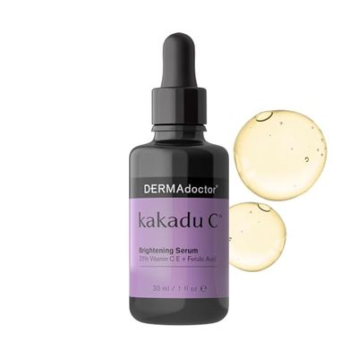 DERMAdoctor 20 Vitamin C Face Serum with Vitamin E &amp; Ferulic Acid Kakadu C Dermatologist-Formulated Anti-Aging, Hydrating &amp; Discoloration Correcting Serum Dark Spot Corrector - 1.0 fl oz