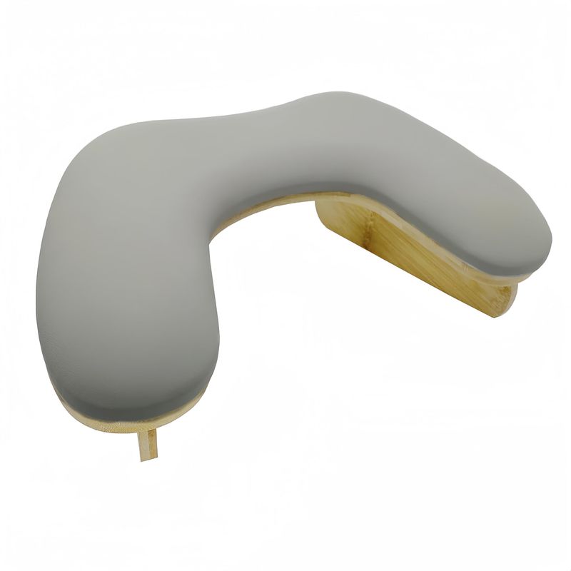 TANG SONG U-Shaped Hand Rest Wooden Base Sponge Manicure Hand Rest Pillow Nail Stand Hand Holder Nail Table Manicure Armrest Cushion Grey