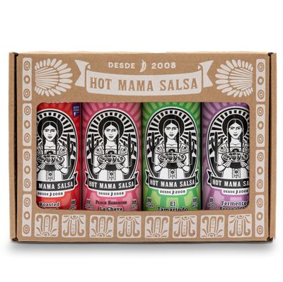 Hot Mama Salsa Variety Pack - A Collection of Chili Hot Sauce with Natural Ingredient Rich in Antioxidants, Low Calorie, No Preservatives, Additives, or GMOs - Perfect for Tacos, Eggs &amp; More - 9 fl oz