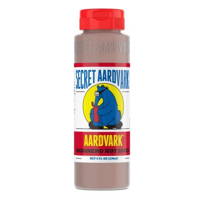 Secret Aardvark Habanero Hot Sauce - Habanero Peppers &amp; Roasted Tomatoes, Medium Spiced Hot Sauce, BBQ Sauce, Non-GMO, Low Sugar, Low Carb, Hot Sauce &amp; Marinade - 8 fl oz 1 Pack