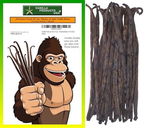 Vanilla Products USA 25 Extract Grade B Vanilla Beans 45 inches 1214 cm
